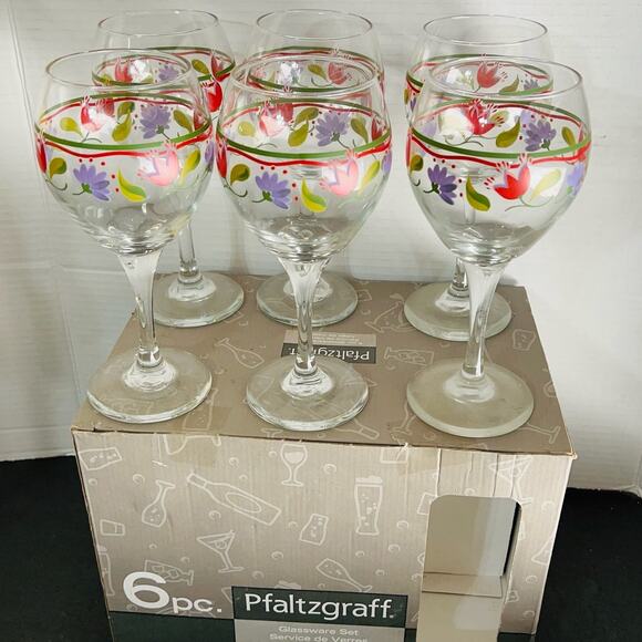 Pfaltzgraff Vintage Wine Glassware Set 6 Pieces New in Box - Picture 1 of 4